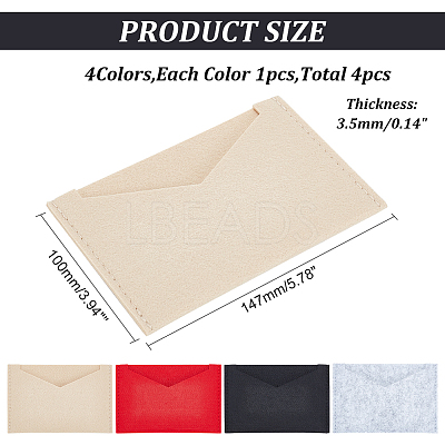 4Pcs 4 Colors Wool Felt Envelope Purse Insert Organizer FIND-WR0006-71B-1