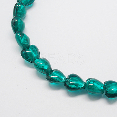 Handmade Silver Foil Glass Beads X-FOIL-R050-15x10mm-11-1