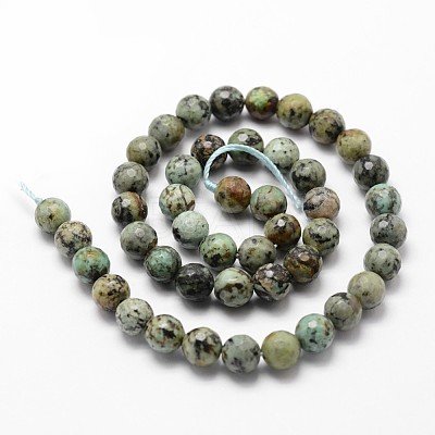 Natural African Turquoise(Jasper) Beads Strands G-D840-15-8mm-1