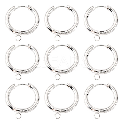 201 Stainless Steel Huggie Hoop Earring Findings STAS-P283-01J-S-1