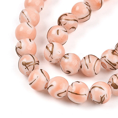 Baking Paint Glass Beads Strands DGLA-N010-10mm-02-1