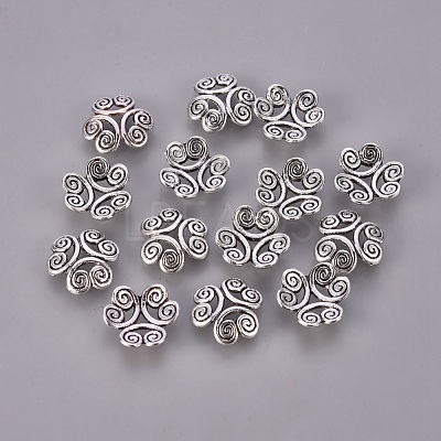 Tibetan Style Alloy Bead Caps X-EA483Y-NF-1