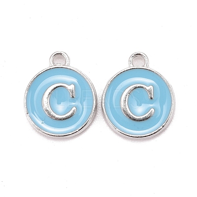 Platinum Plated Alloy Enamel Charms ENAM-S118-04C-P-1