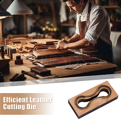 Rectangle Wooden & Carbon Steel Leather Die Cutting Mold DIY-WH0622-220-1