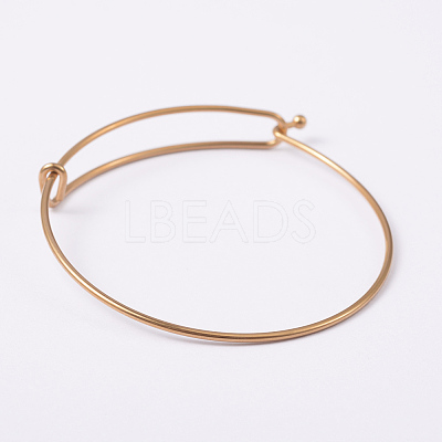 Adjustable Ion Plating(IP) 304 Stainless Steel Expandable Bangle Making LS-BJEW-L604-09G-1