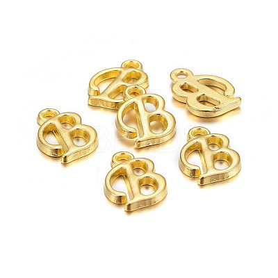 Golden Plated Alloy Letter Pendants LS-X-PALLOY-J718-01G-B-1