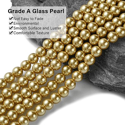 Eco-Friendly Dyed Glass Pearl Beads Strands HY-A008-6mm-RB093-1