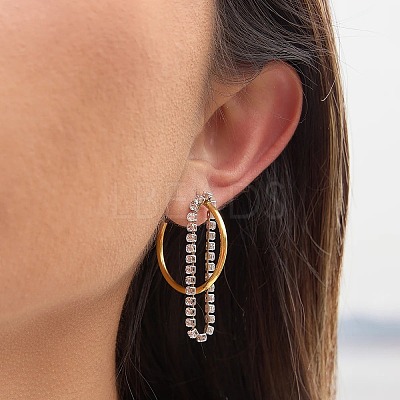 304 Stainless Steel Cubic Zirconia Stud Earrings for Women SD6201-1