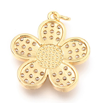 Brass Micro Pave Clear Cubic Zirconia Pendants KK-I683-05-1