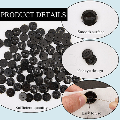 100Pcs 2-Hole Resin Buttons BUTT-CY0001-23B-1