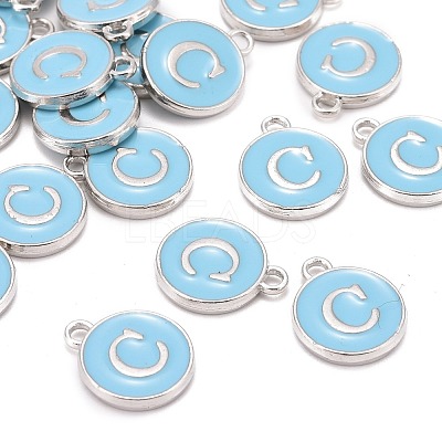 Platinum Plated Alloy Enamel Charms X-ENAM-S118-04C-P-1