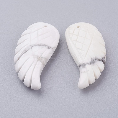 Natural Howlite Pendants G-E435-F-15-1