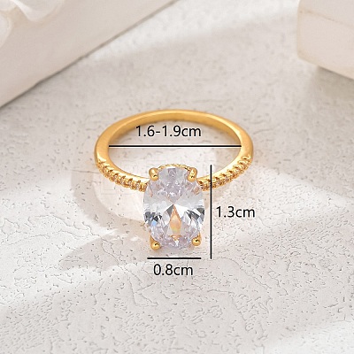 Elegant European and American Copper Zircon Oval Dove Egg Ring. MM3705-7-1