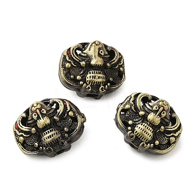 Tibetan Style Rack Plating Brass Bead KK-Q805-32AB-1