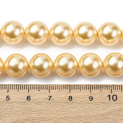 Electroplated Shell Pearl Beads Strands BSHE-G041-12mm-01-1