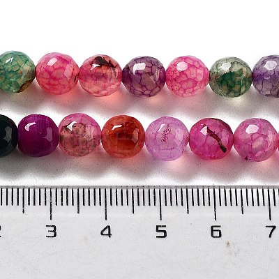 Natural Agate Round Beads Strand G-L085-8mm-01-1