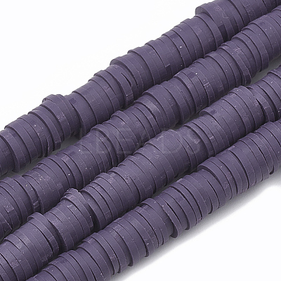 Flat Round Handmade Polymer Clay Bead Spacers CLAY-R067-3.0mm-04-1