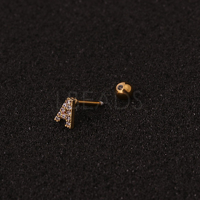 316L Surgical Stainless Steel Micro Pave Clear Cubic Zirconia Cartilage Earrings WG3A850-02-1