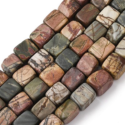Natural Picasso Stone/Polychrome Jasper Beads Strands G-D098-D02-1