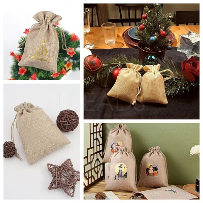 16Pcs 4 Styles Polyester Imitation Burlap Packing Pouches Drawstring Bags ABAG-BBC0001-01D-1