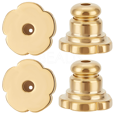 12Pcs Brass Ear Nuts KK-BBC0016-30G-1