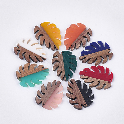 Resin & Walnut Wood Pendants X-RESI-S358-57-1