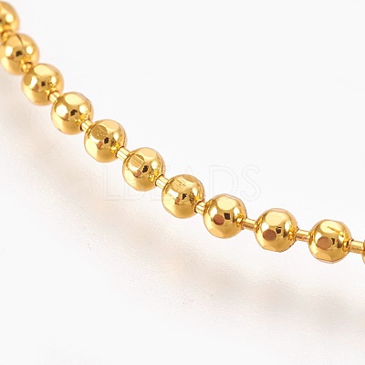 Brass Ball Chain Necklaces X-KK-F763-06G-1