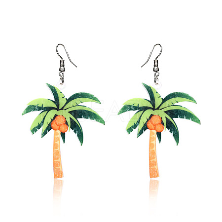 Acrylic & Alloy Dangle Earrings WGEBD91-02-1