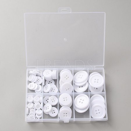 100Pcs 2-Hole Resin Buttons BUTT-WH20005-08B-1