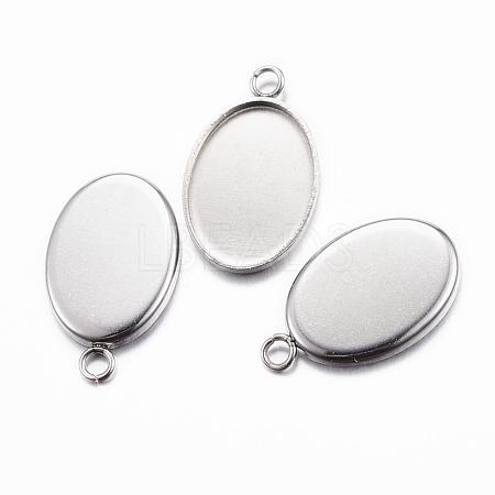 Tarnish Resistant 304 Stainless Steel Pendant Cabochon Settings STAS-H383-12P-1