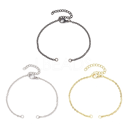 3Pcs 3 Colors Stainless Steel Cable Chain Bracelet Making AJEW-JB01231-1