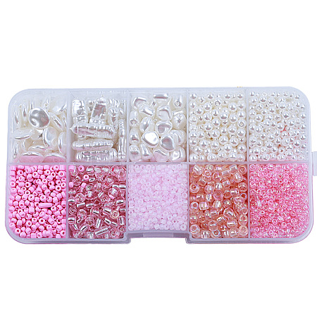 DIY 10 Style ABS & Acrylic Beads Jewelry Making Finding Kit DIY-N0012-05A-1