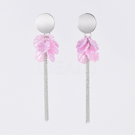 Acrylic Imitation Pearl Dangle Earring EJEW-JE03611-04-1