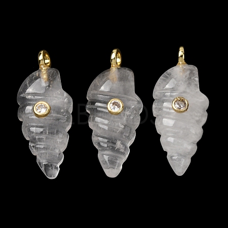 Natural Quartz Crystal Carved Pendants G-H357-04G-10-1
