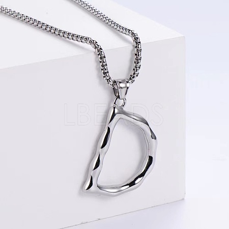 3Pcs Stainless Steel Textured Letter Pendants LW4134-4-1