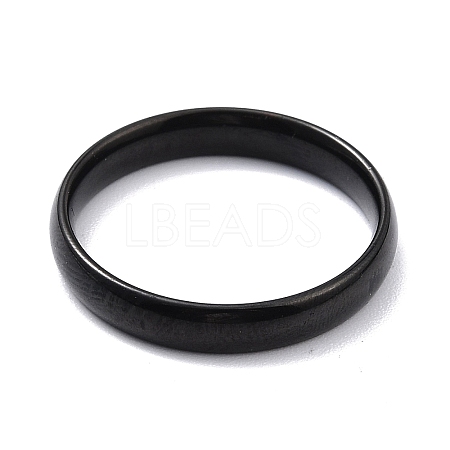 Ion Plating(IP) 304 Stainless Steel Simple Plain Band Finger Ring for Women LS-RJEW-B036-03EB-1