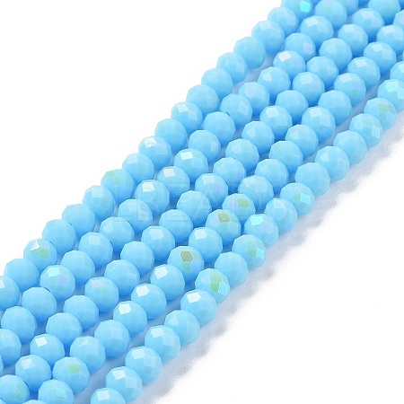 Electroplate Opaque Solid Color Glass Beads Strands EGLA-A034-P1mm-L11-1