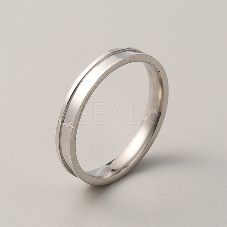 201 Stainless Steel Grooved Finger Ring for Men Women RJEW-WH0009-04H-P-1