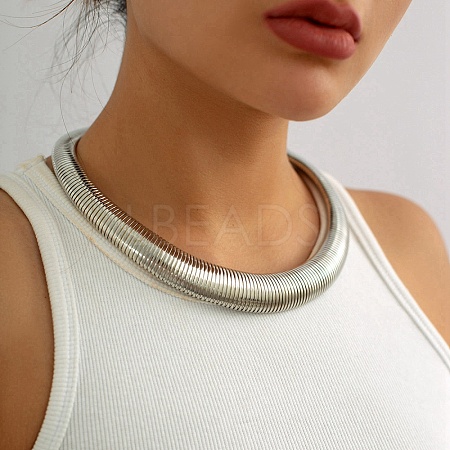 Iron Snake Chains Choker Necklaces LS-NJEW-P289-03B-P-1
