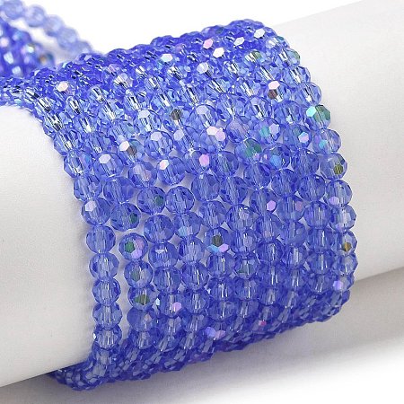 Electroplate Transparent Glass Beads Strands LS-EGLA-A035-T3mm-L14-1