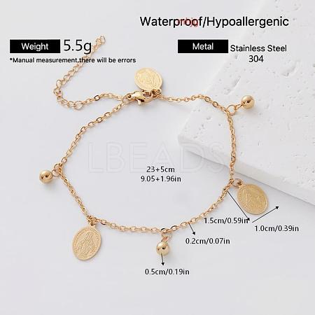 304 Stainless Steel Charm Anklets for Women YT2164-4-1