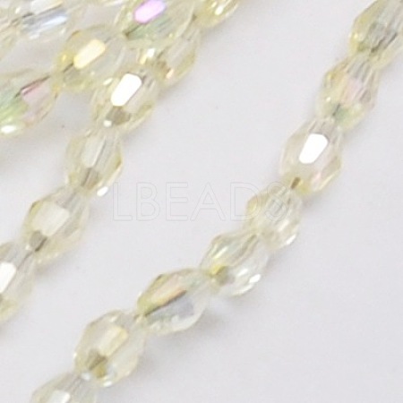 Electroplate Glass Beads Strands EGLA-J013-4X6mm-F26-1