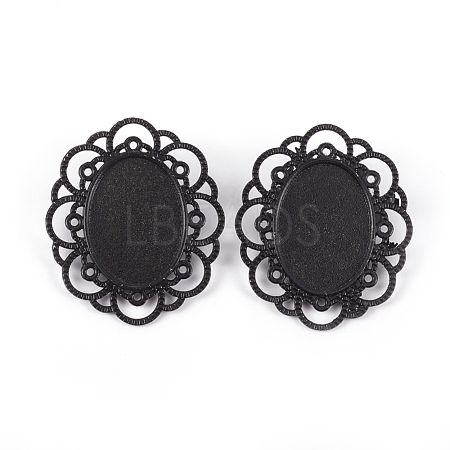 Zinc Alloy Brooch Findings PALLOY-WH0066-23E-1