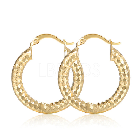 Brass Textured Hoop Earrings FS-WGEF2F9-01-1