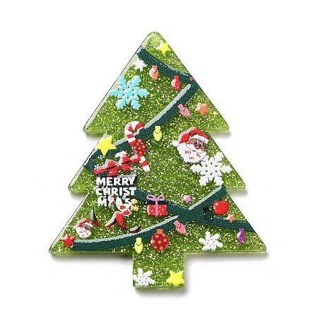 Christmas Theme Opaque Printed Acrylic Pendants SACR-Z005-04B-1