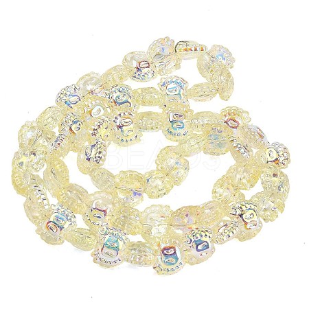 Electroplate Baking Paint Transparent Glass Beads Strands GL-CBA17FF-01K-1
