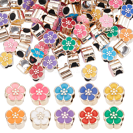 100Pcs UV Plating Acrylic European Beads OACR-HY0001-26-1