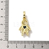 Rack Plating Brass Micro Pave Clear Cubic Zirconia Pendants KK-R158-02B-G-3