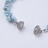 Natural Larimar Bracelets BJEW-JB03476-04-3