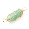 Natural Green Aventurine Connector Charms PALLOY-JF01580-03-3